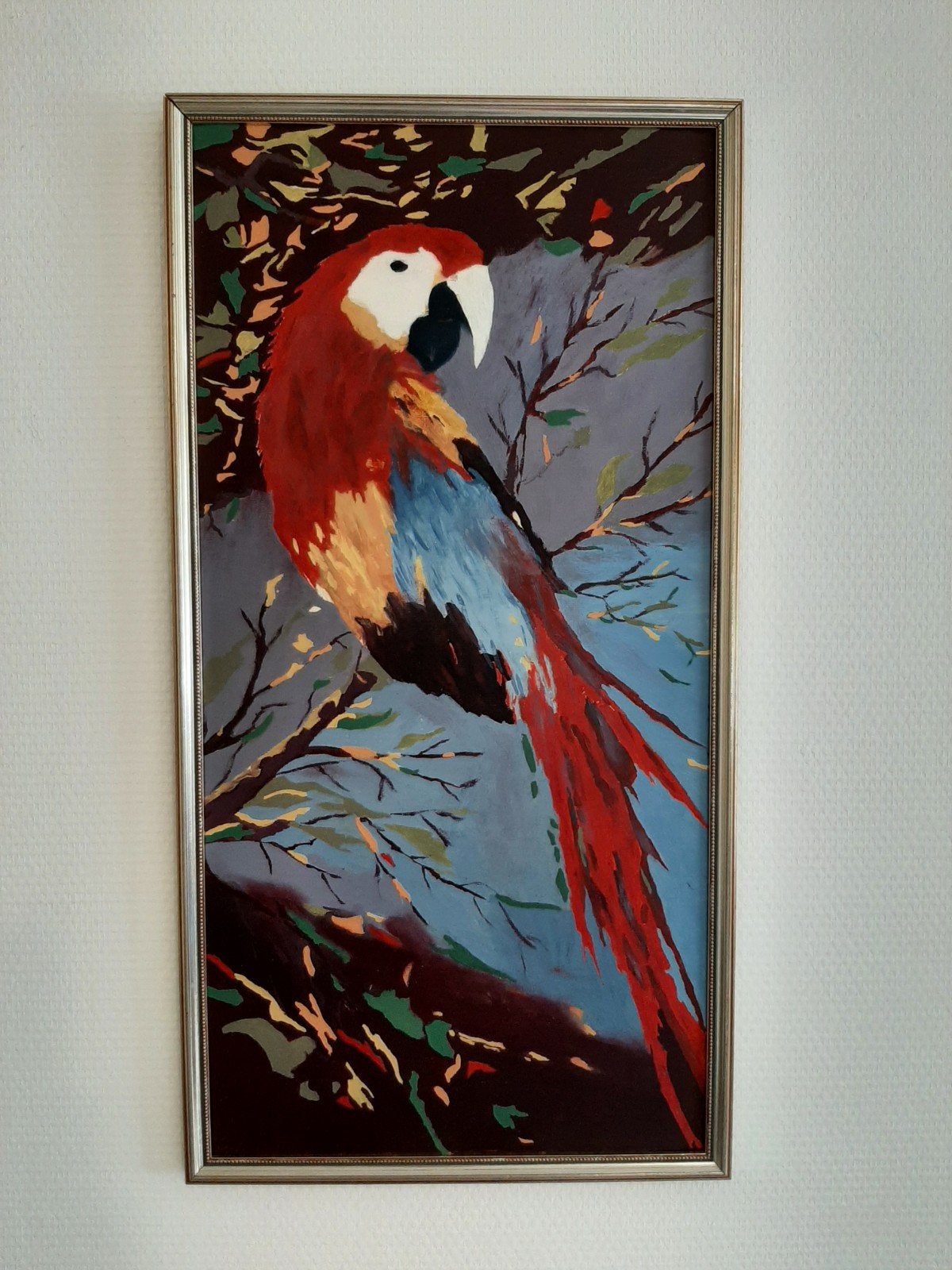 Schilderij papegaai, Ophalen of Verzenden