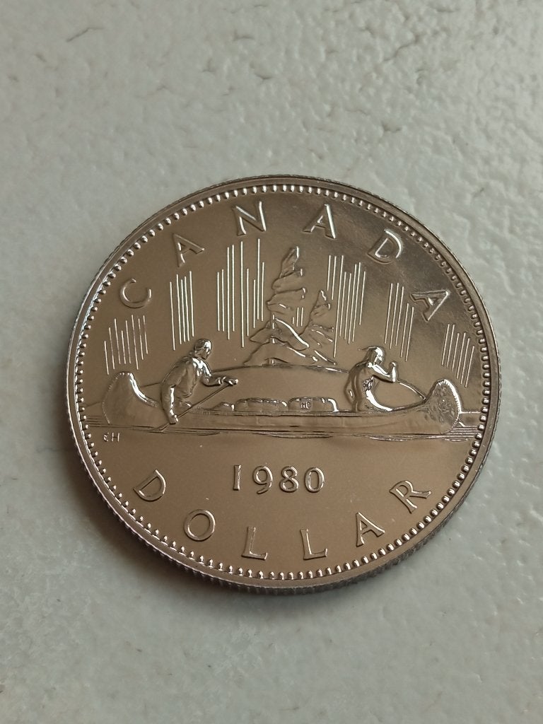 Canada 1 dollar 1980., Ophalen of Verzenden, Noord-Amerika, Losse munt