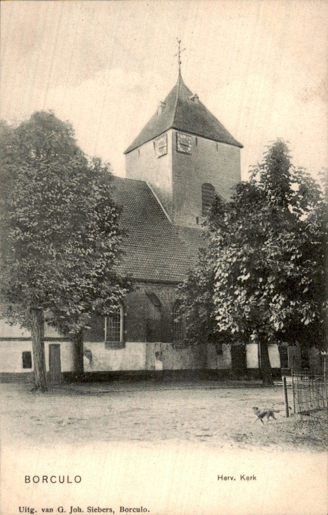 Borculo - Herv. Kerk - Gevel, Ophalen of Verzenden, Voor 1920, Ongelopen, Gelderland