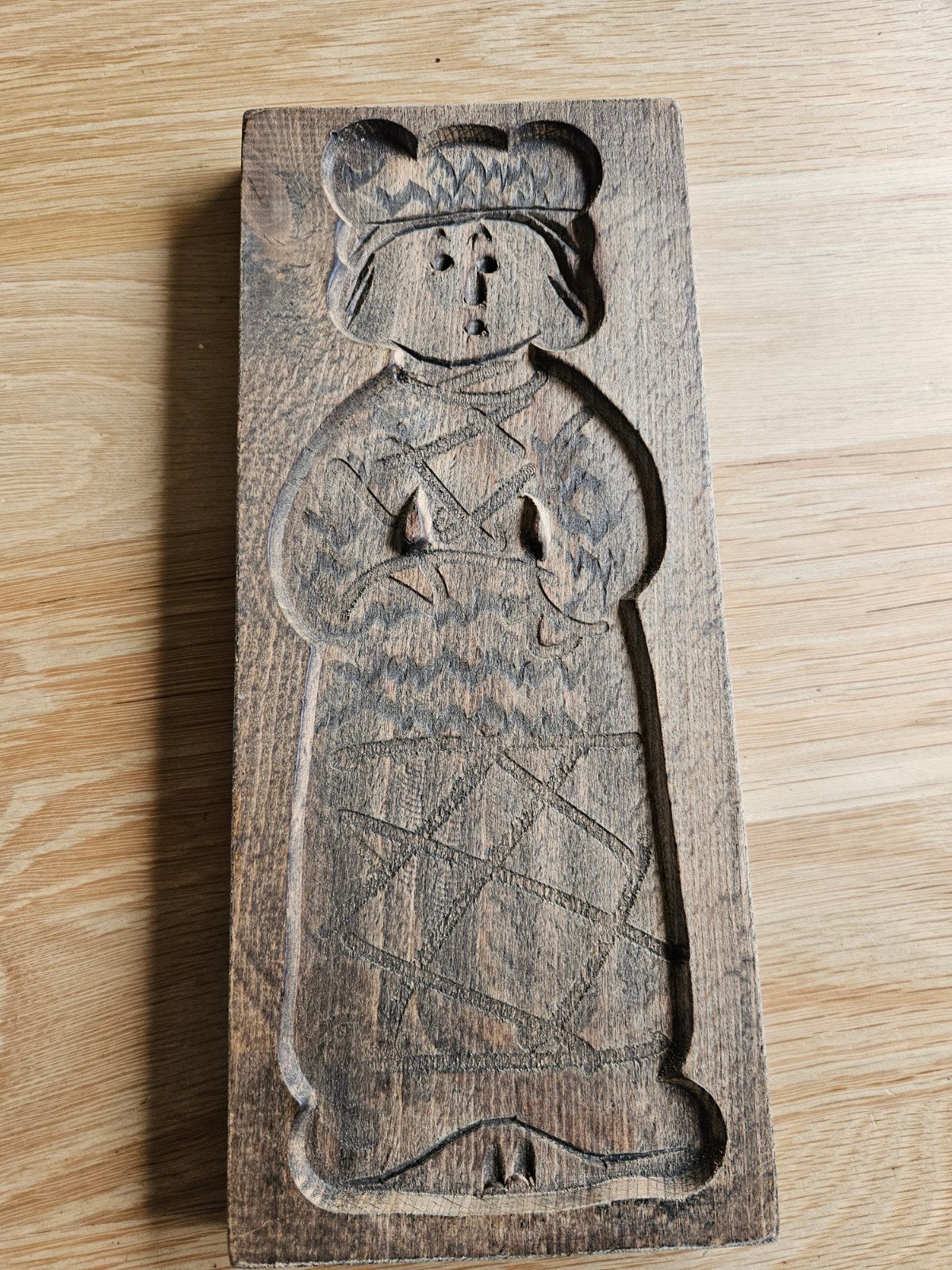 vintage Speculaasplank - Vrouwfiguur 30x13cm, Antiek en Kunst, Ophalen of Verzenden