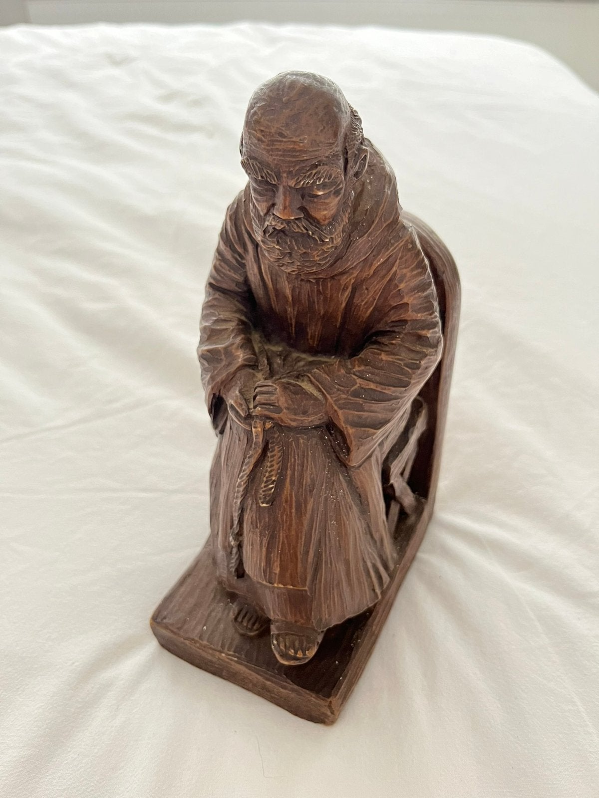 Boekensteun monnik, 25 cm, Ophalen of Verzenden, Zo goed als nieuw, Hout