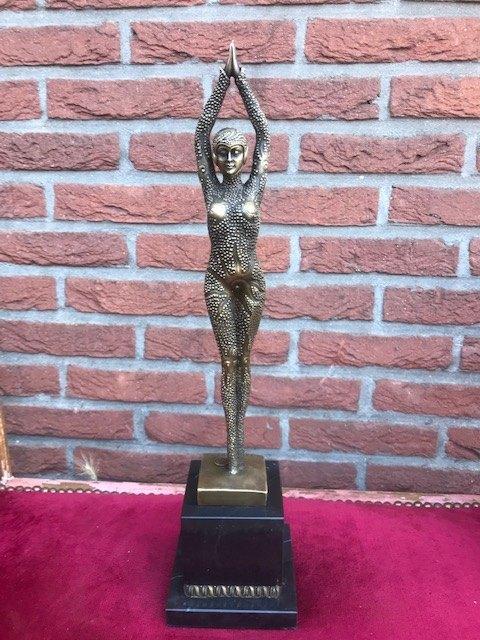 prachtbeeld! STARFISH, brons en marmer, Ophalen of Verzenden, Brons, 20 - 50 cm, Beeld