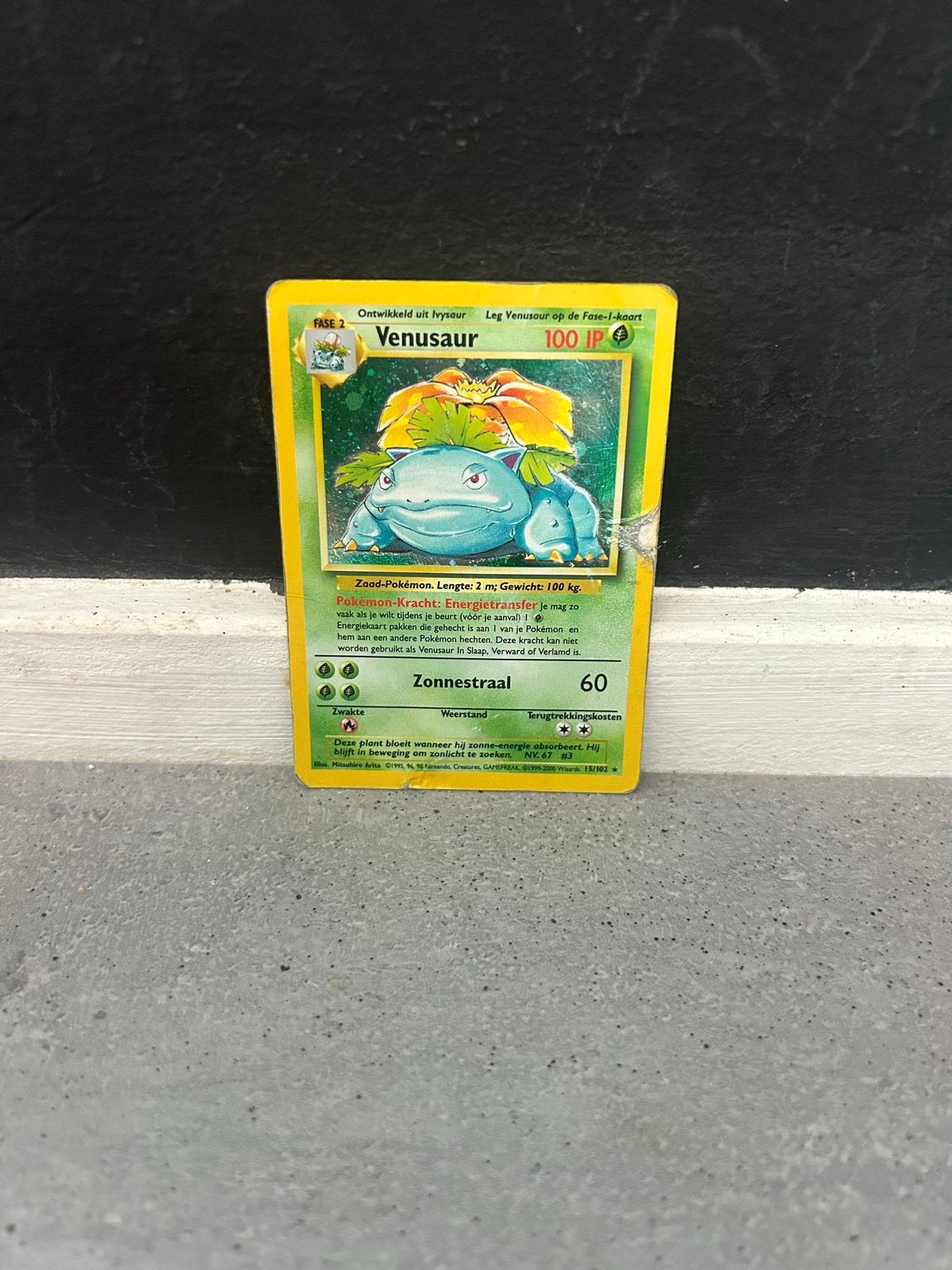 Venusaur 15/102 Pokémon kaart, Ophalen of Verzenden, Gebruikt, Losse kaart, Foil