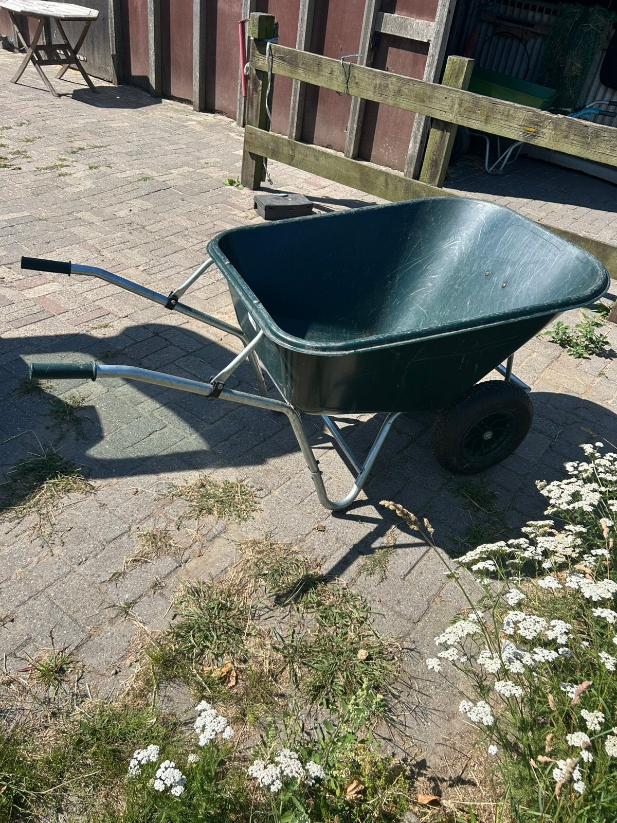 Lichtgewicht reuze kruiwagen 200L dubbel wiel gegalvaniseerd, Ophalen, Gebruikt