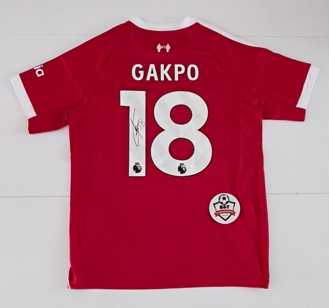 Gesigneerd Liverpool Gakpo Thuisshirt, Verzamelen, Shirt, Verzenden, ., Zo goed als nieuw