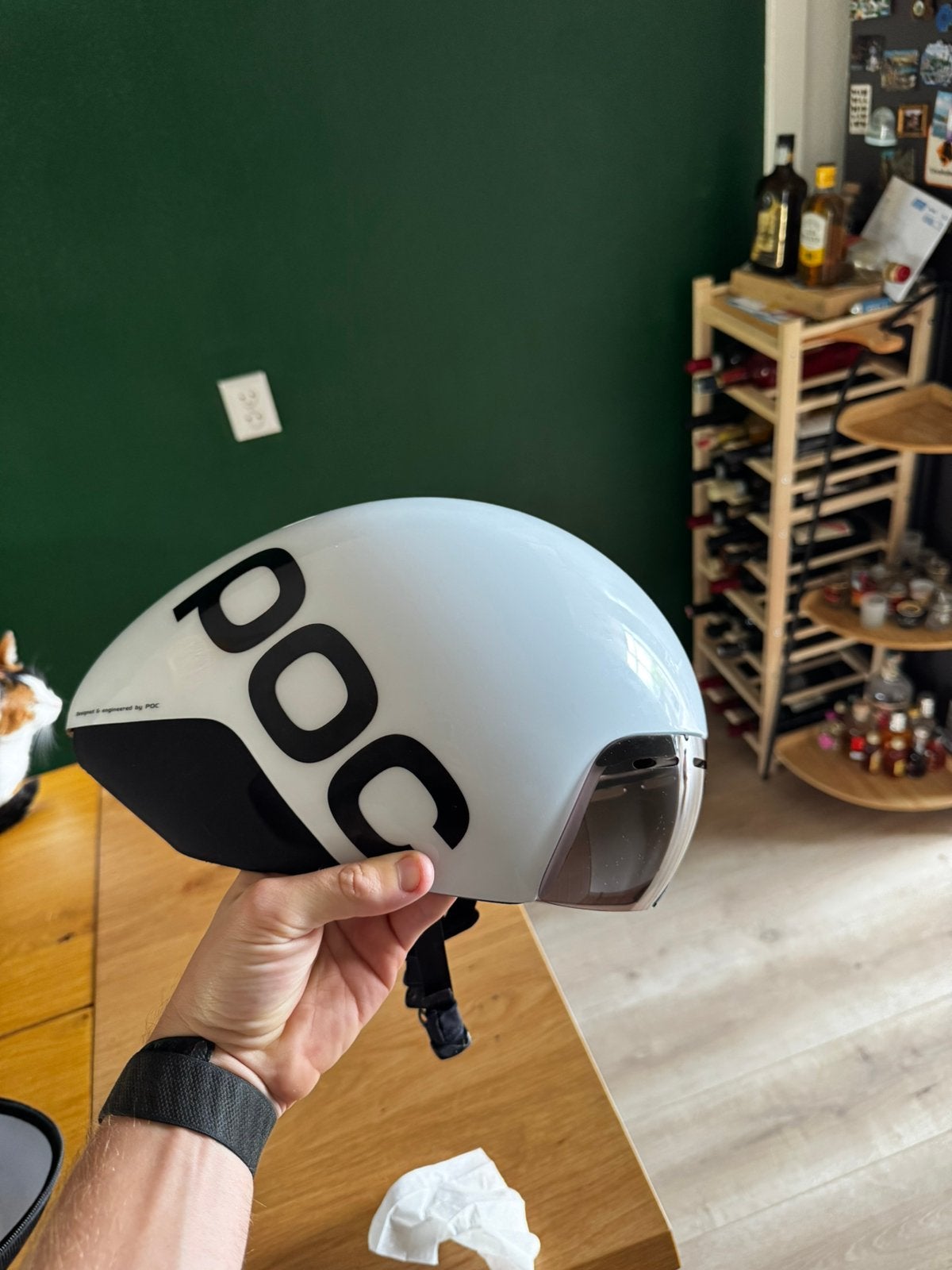 POC Cerebel - Hydrogen white - Maat M Tijdrit helm / TT helm, Ophalen of Verzenden, Zo goed als nieuw