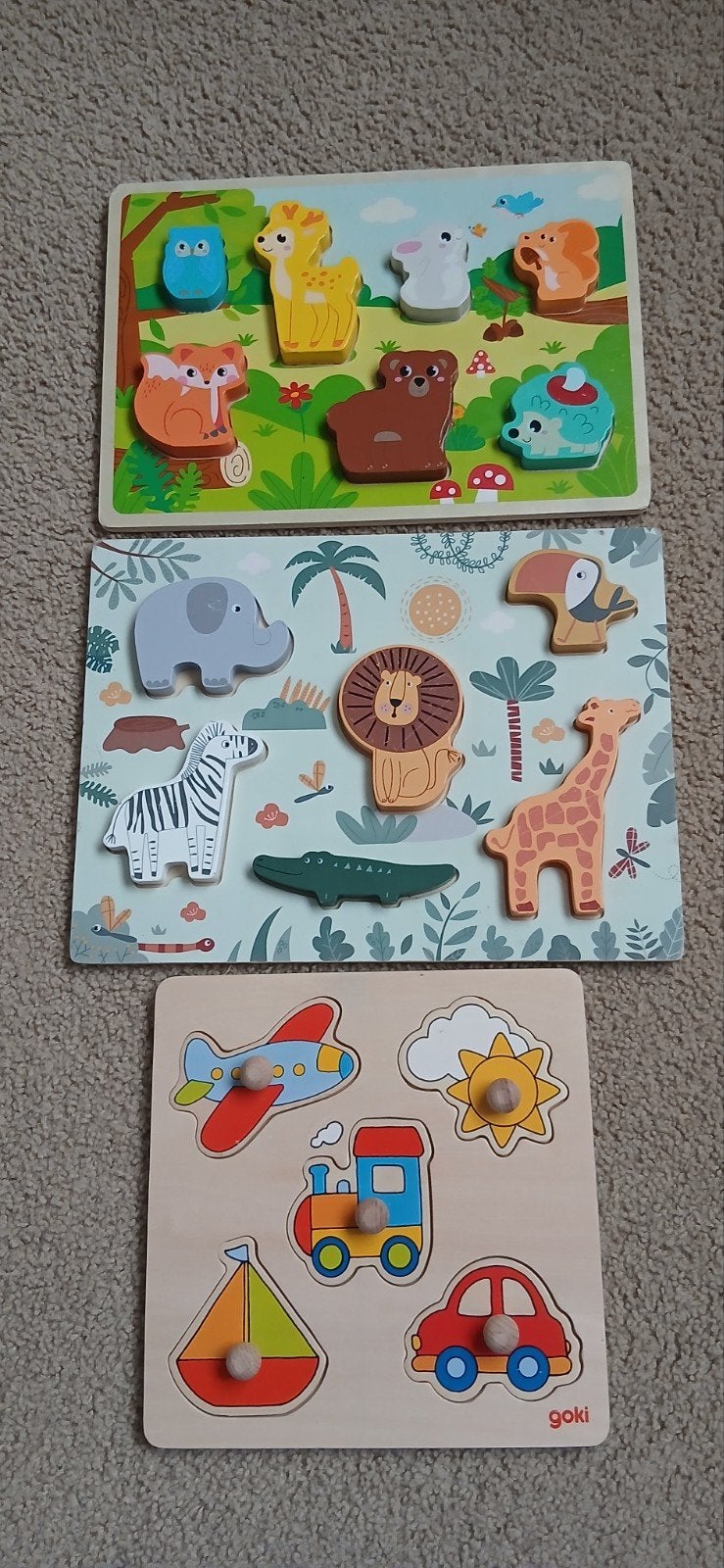 Houten Puzzels, 2 tot 4 jaar, Gebruikt, Ophalen of Verzenden, Van hout