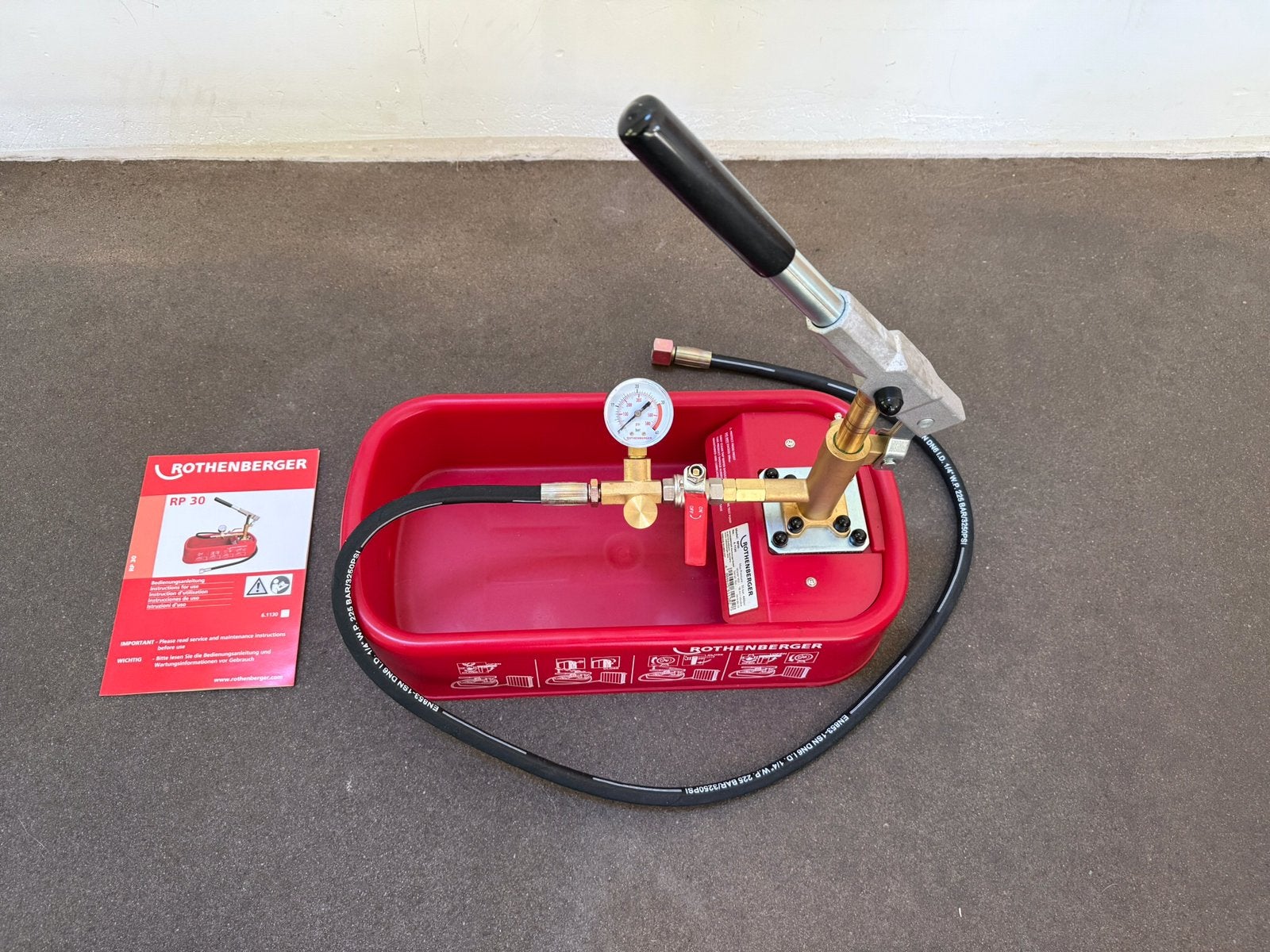 Rothenberger RP30 manuele testpomp / lekdetectie (nieuw), Doe-het-zelf en Verbouw, Ophalen of Verzenden, Zo goed als nieuw, Druk