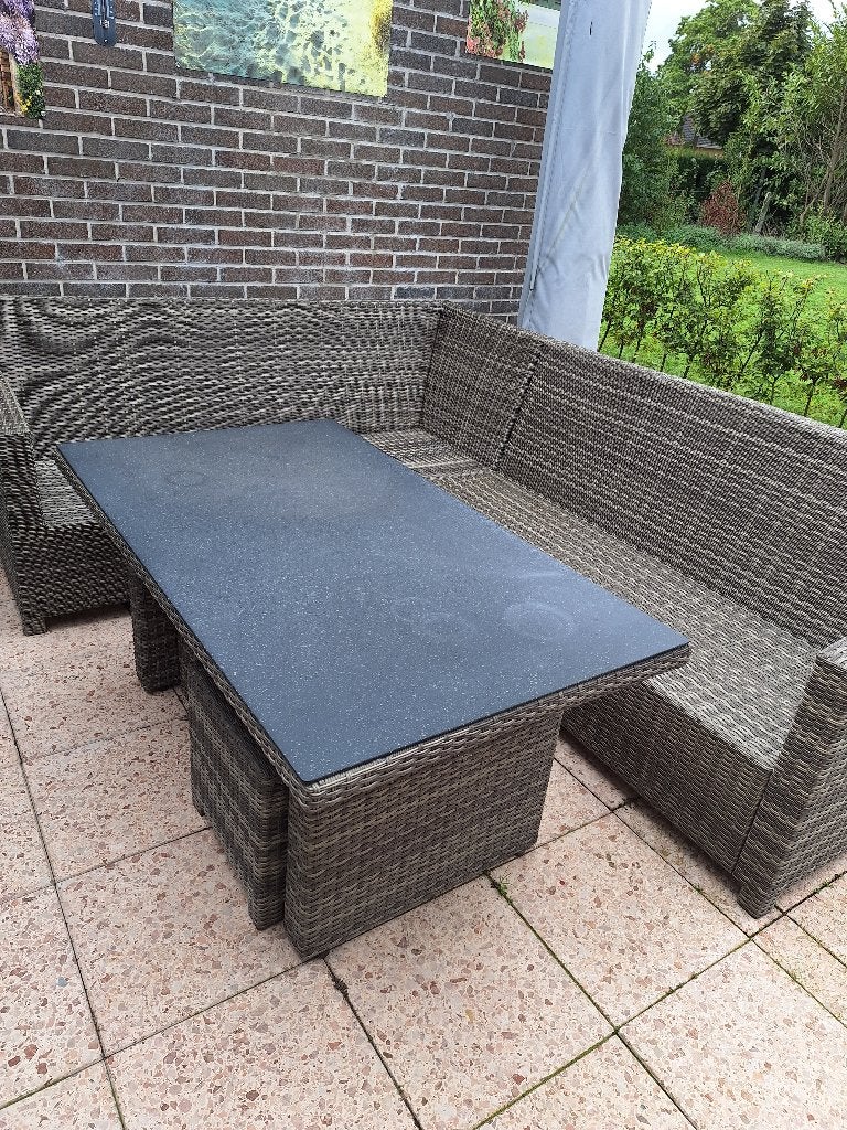 Loungeset hoekbank wicker, Ophalen, Gebruikt, Bank, Loungeset