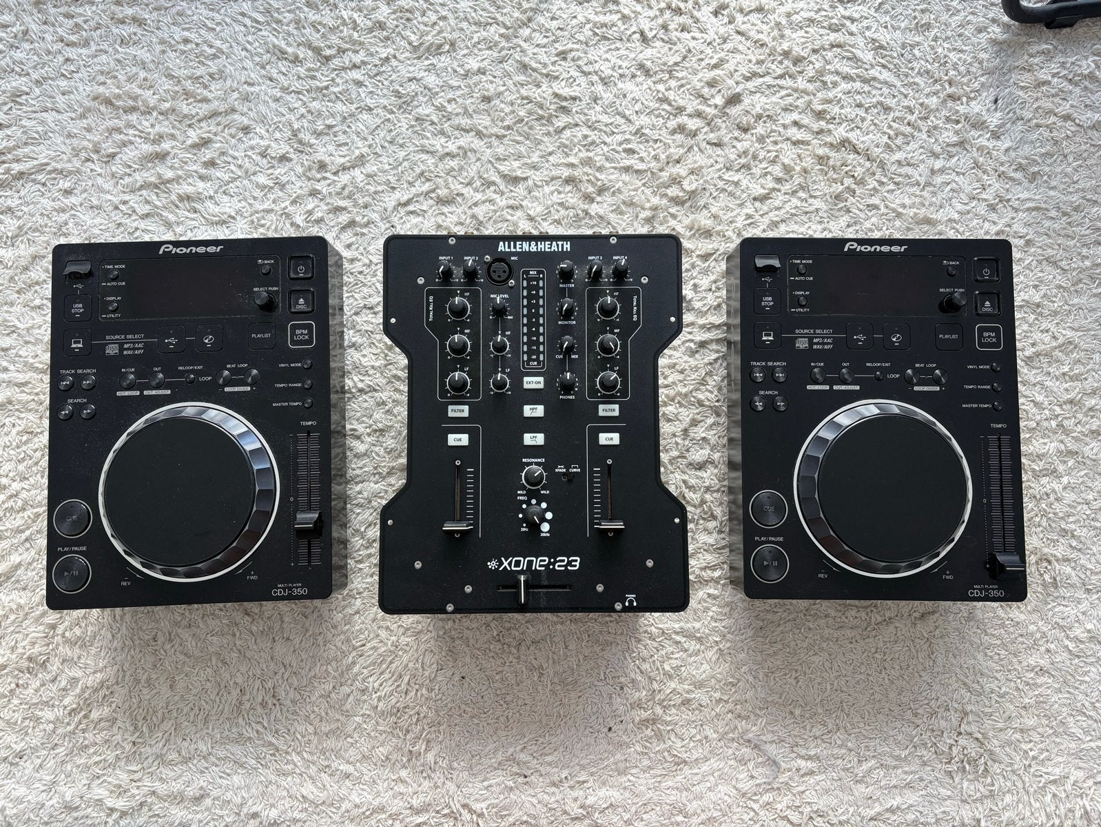 Pioneer CDJ-350 DJ-set met Allen & Heath Xone:23 mixer, Muziek en Instrumenten, Ophalen of Verzenden, Gebruikt, Dj-set, Pioneer