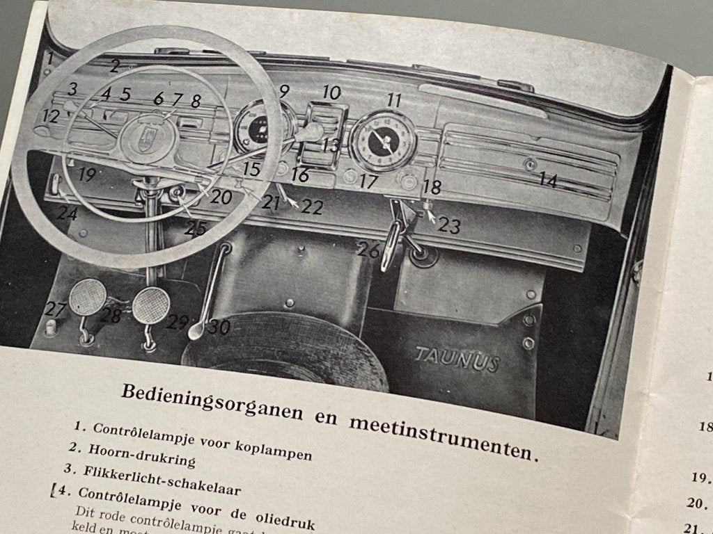 Origineel instructieboek van de Ford Taunus de Luxe (1951), Auto diversen, Handleidingen en Instructieboekjes, Ophalen of Verzenden