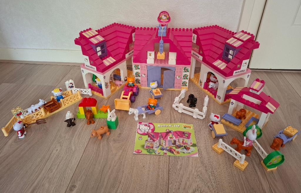 Duplo Hello Kitty Boerderij + Manege + Boerderijdieren set, Gebruikt, Overige thema's, Ophalen of Verzenden, Duplo