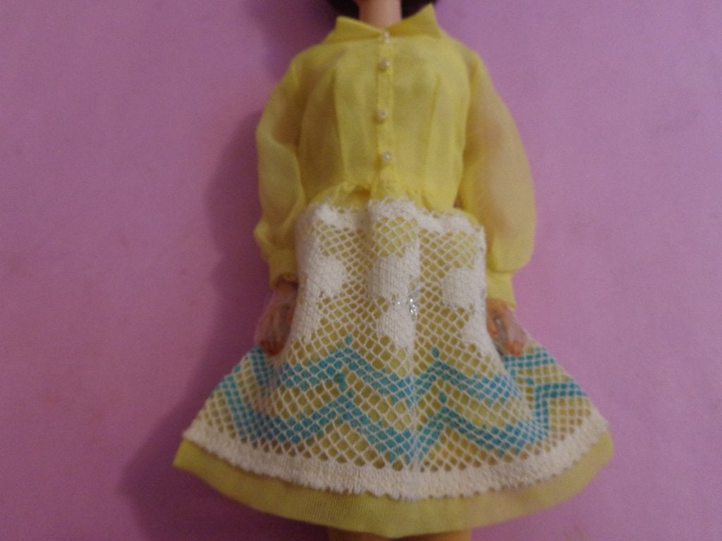 Barbie Vintage Shirt Dressy jurk onderjurk panty, Ophalen of Verzenden, Gebruikt, Kleertjes