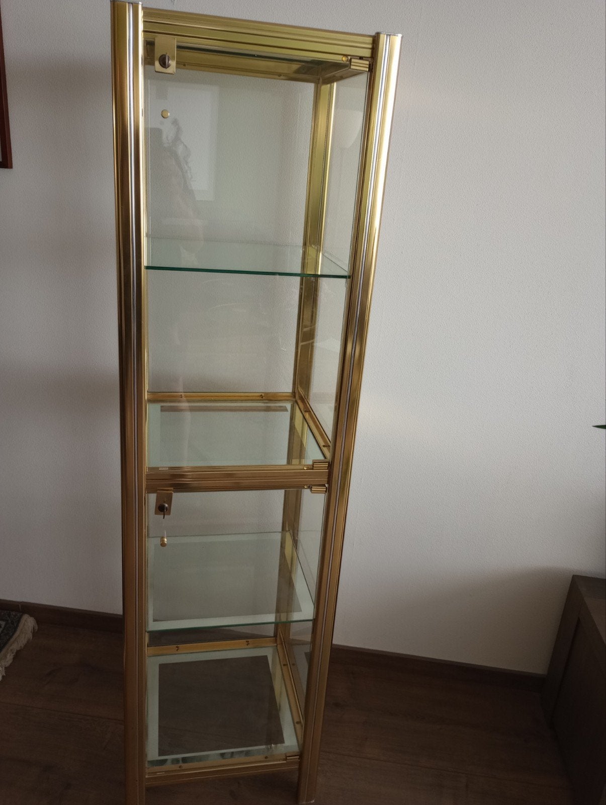 Glazen vitrinekast met slot - 44x44x164 cm, Minder dan 50 cm, Ophalen of Verzenden, Glas, Modern