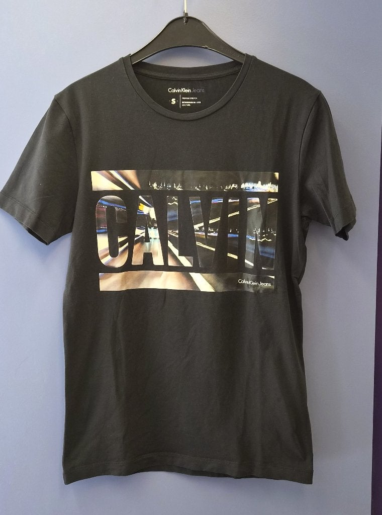 Calvin Klein Jeans shirt graphic print voor maat S nr 51323, ., Zwart, Ophalen of Verzenden, Zo goed als nieuw