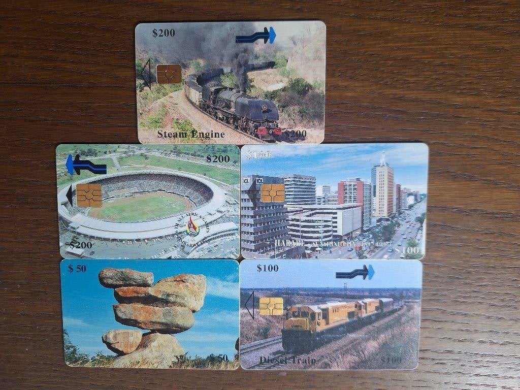 5 chiptelefoonkaarten Zimbabwe, Verzenden