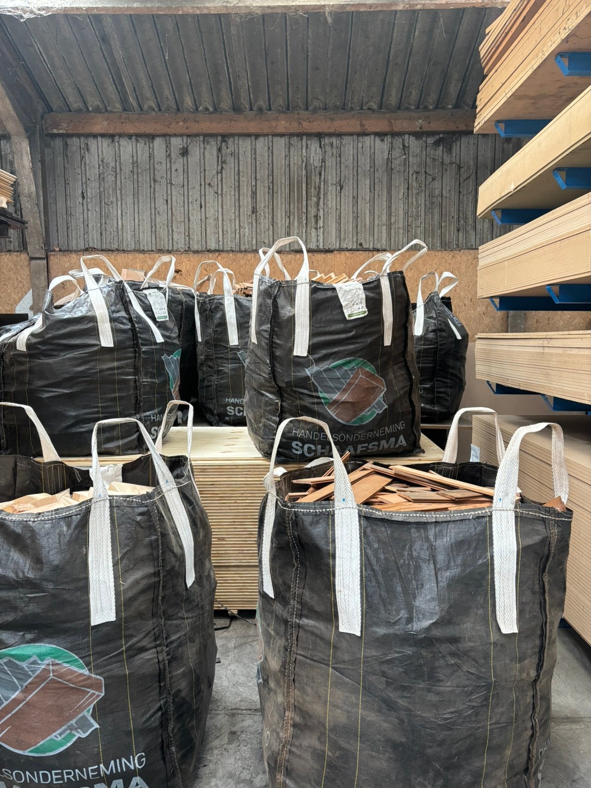 Bigbag's Gemengd Brandhout, 6 m³ of meer, Ophalen, Blokken