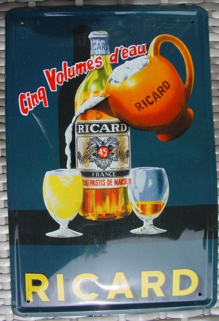 RICARD REKLAME METAAL, Verzamelen, Ophalen of Verzenden, Gebruikt, Reclamebord
