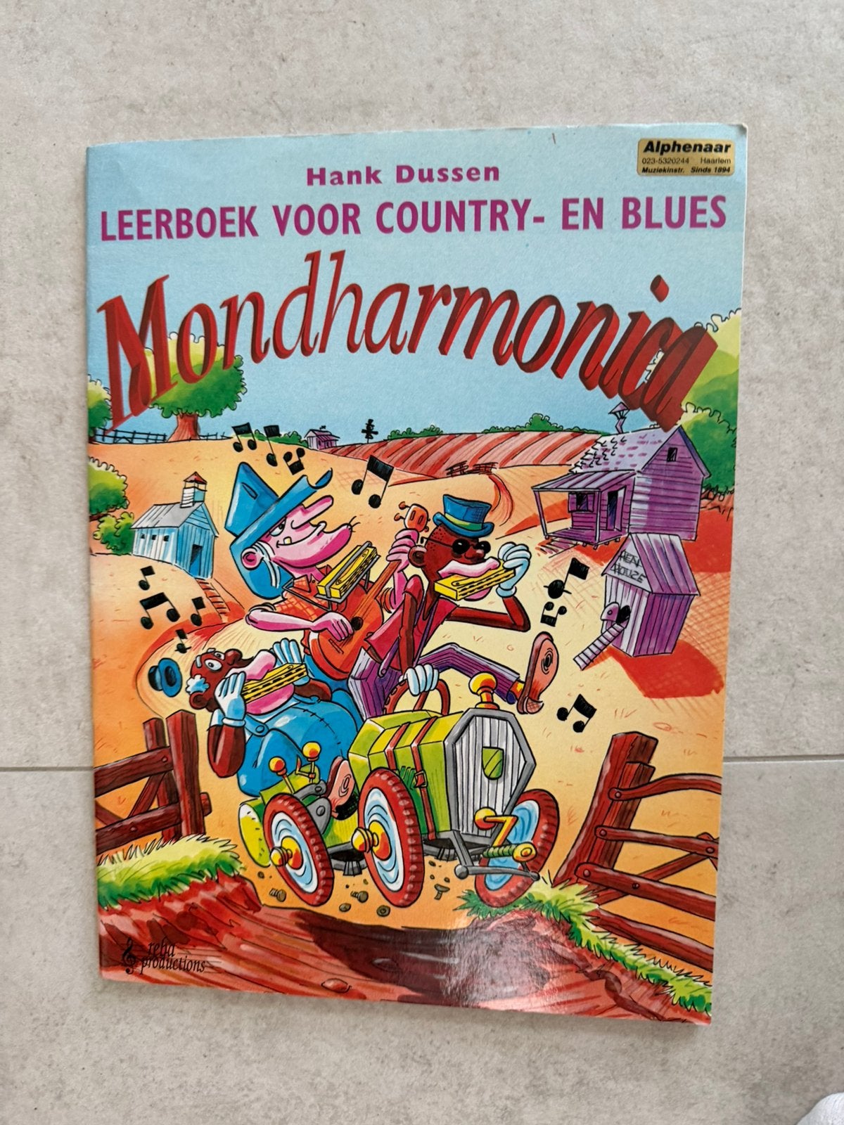 Mondharmonica les boek country en blues, Gebruikt, Mondharmonica, Les of Cursus, Ophalen of Verzenden