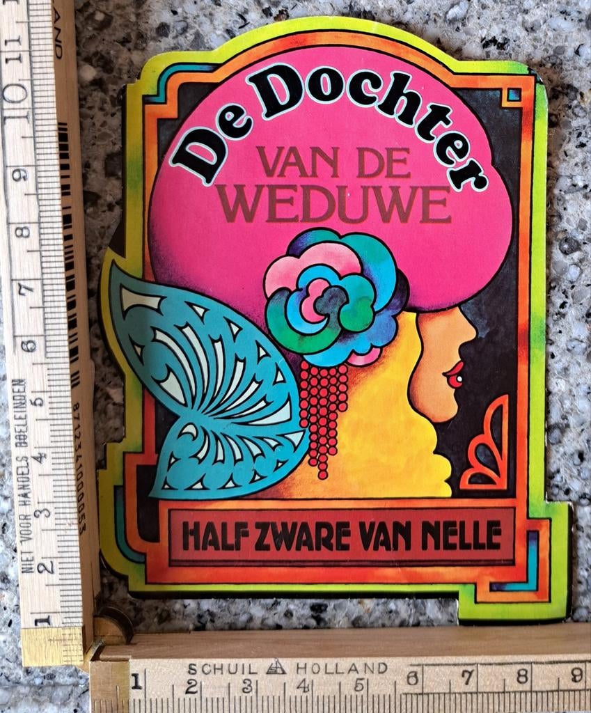 Vintage sticker Half Zware Van Nelle de dochter v.d Weduwe, Ophalen of Verzenden, Zo goed als nieuw