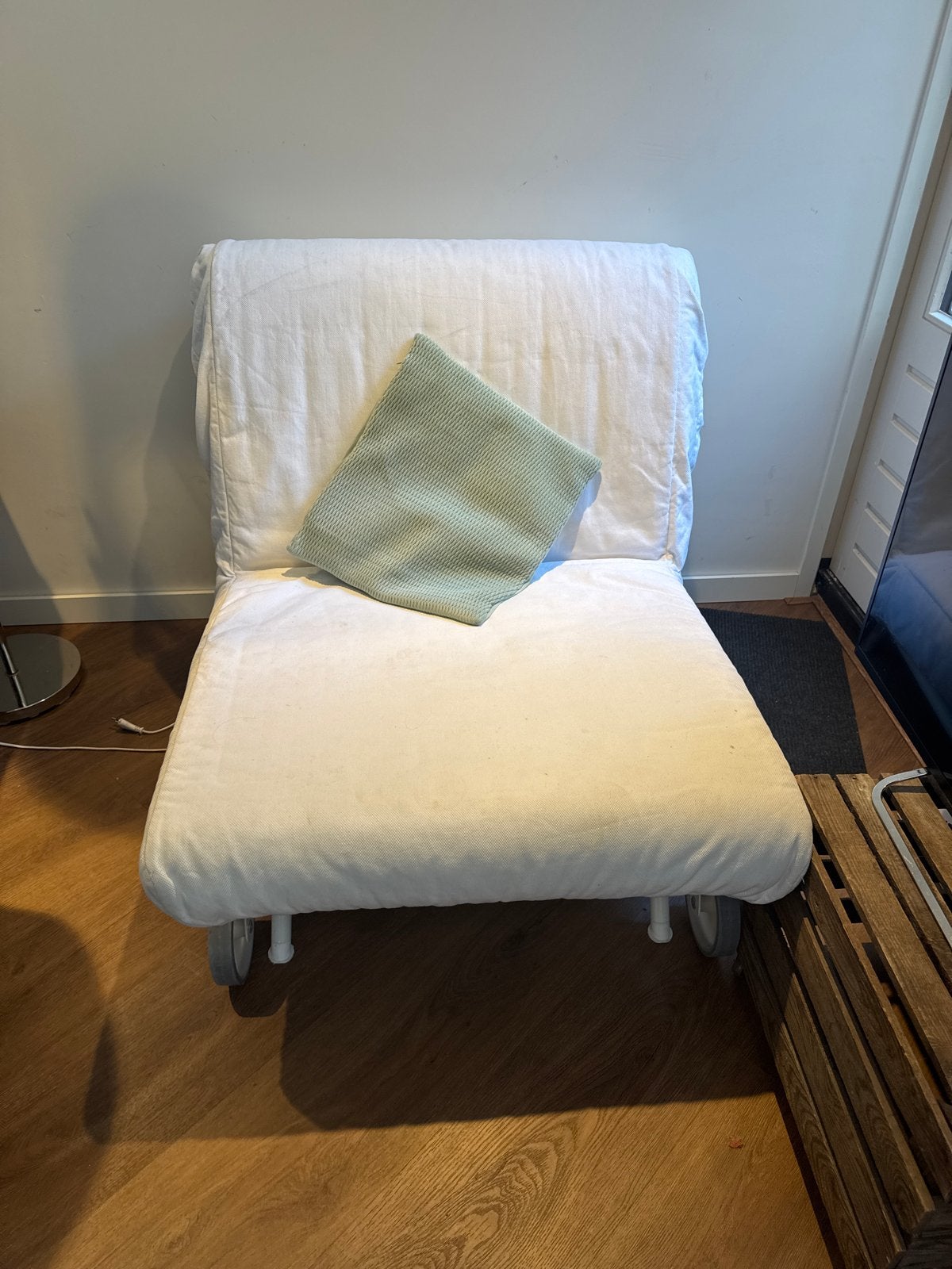 IKEA Logeerbed/Stoel - Opklapbaar met Wasbare Hoes, Ophalen, Gebruikt, Eenpersoons, Ikea