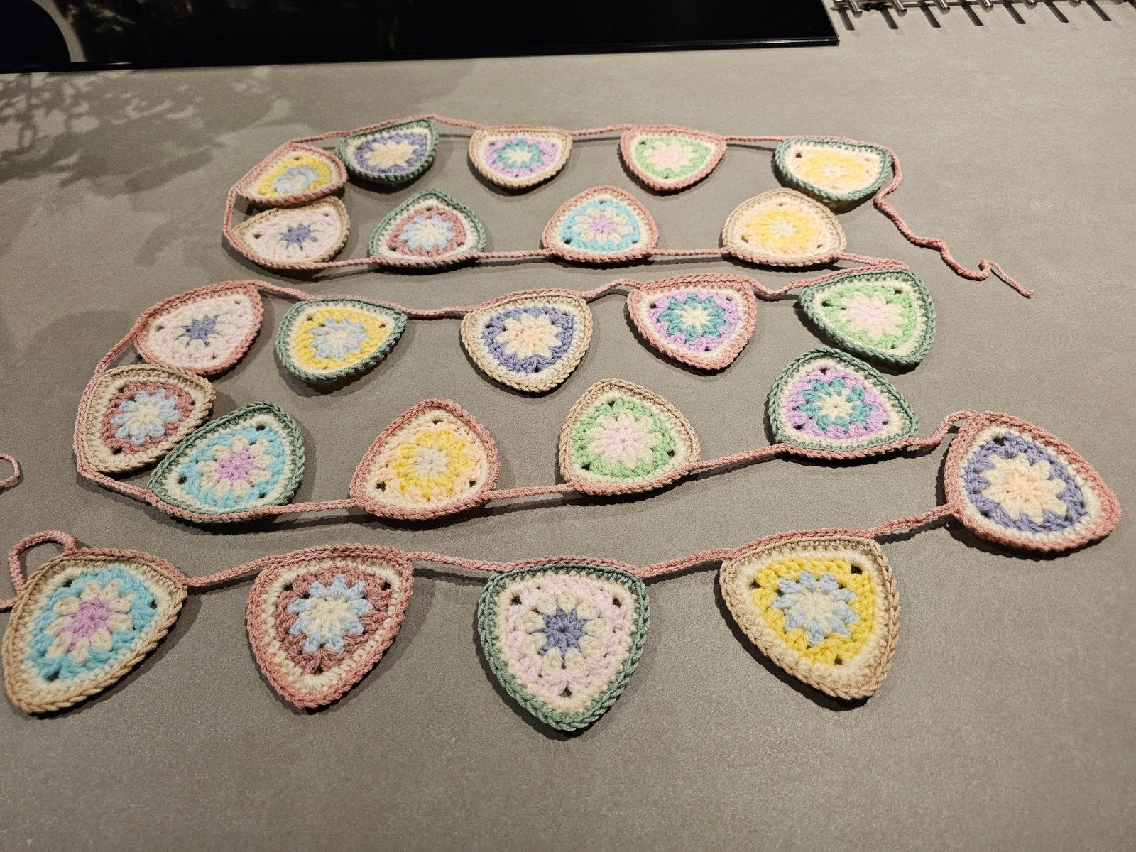 Gehaakte Duurzame Slinger vlaggenlijn in Pasteltinten, Meerkleurig, Overige stijlen, Nieuw, Ophalen of Verzenden