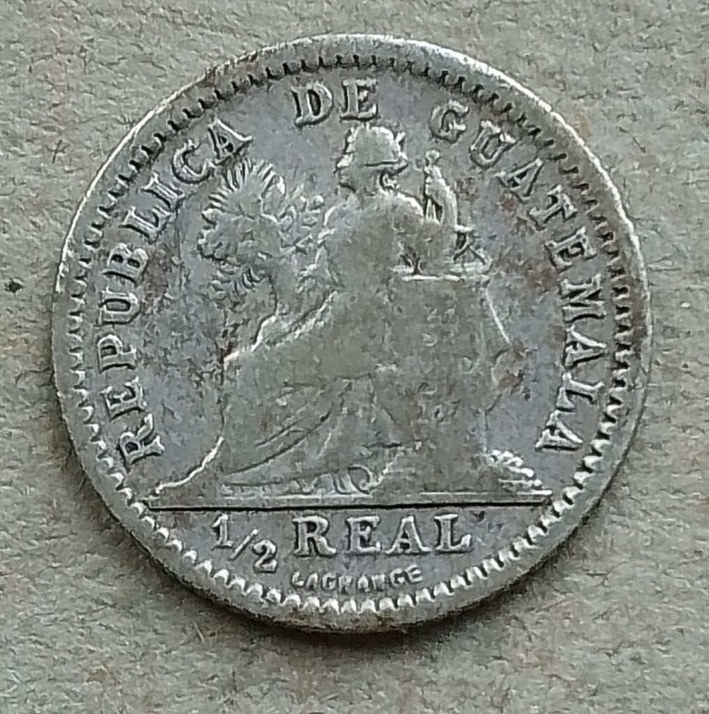 Guatemala, 1/2 real 1895, Ophalen of Verzenden, Midden-Amerika, Losse munt, Zilver