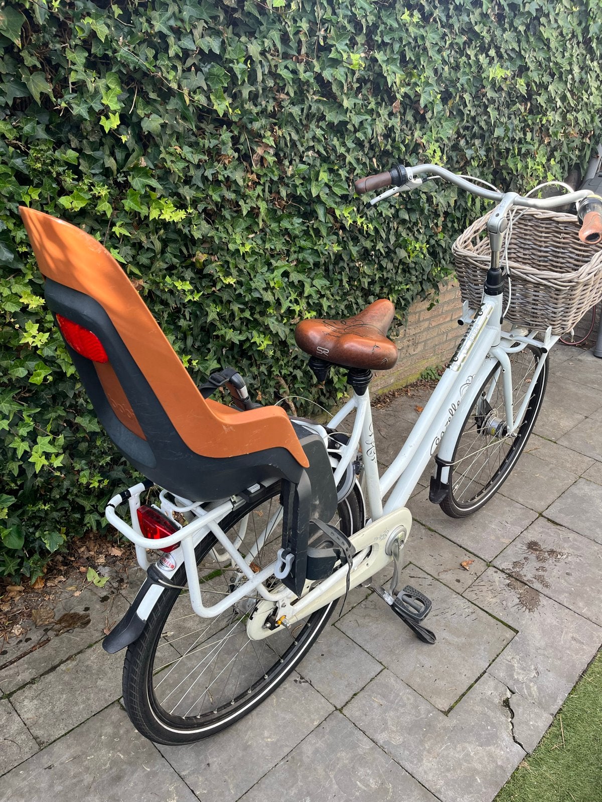 Gazelle Miss Grace moederfiets 59cm met kinderzitje, Ophalen, Gebruikt, Dubbele standaard, 56 cm of meer