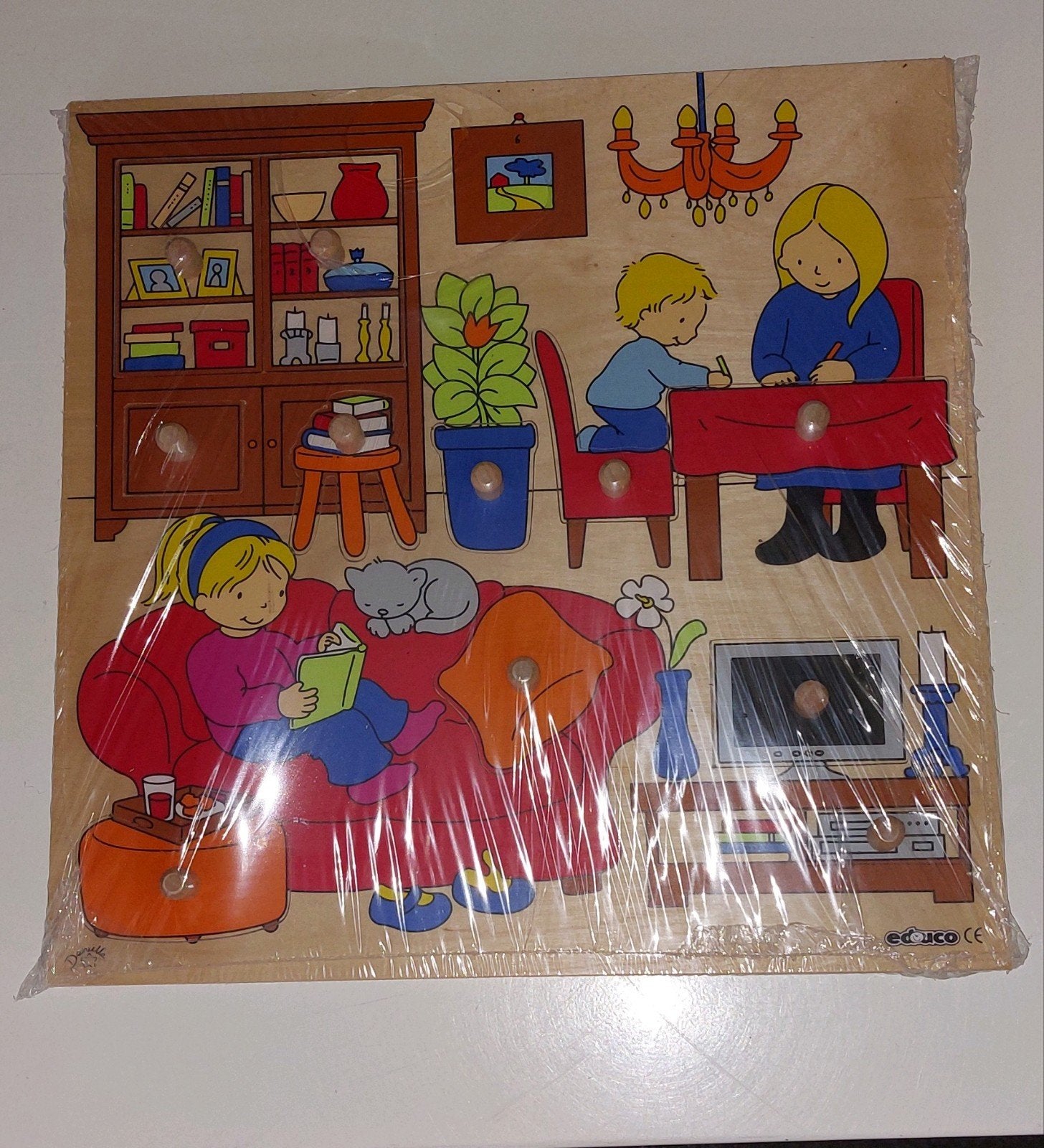 knoppenpuzzel educo woonkamer nieuw in folie, Kinderen en Baby's, Speelgoed | Kinderpuzzels, Ophalen of Verzenden, 10 tot 50 stukjes