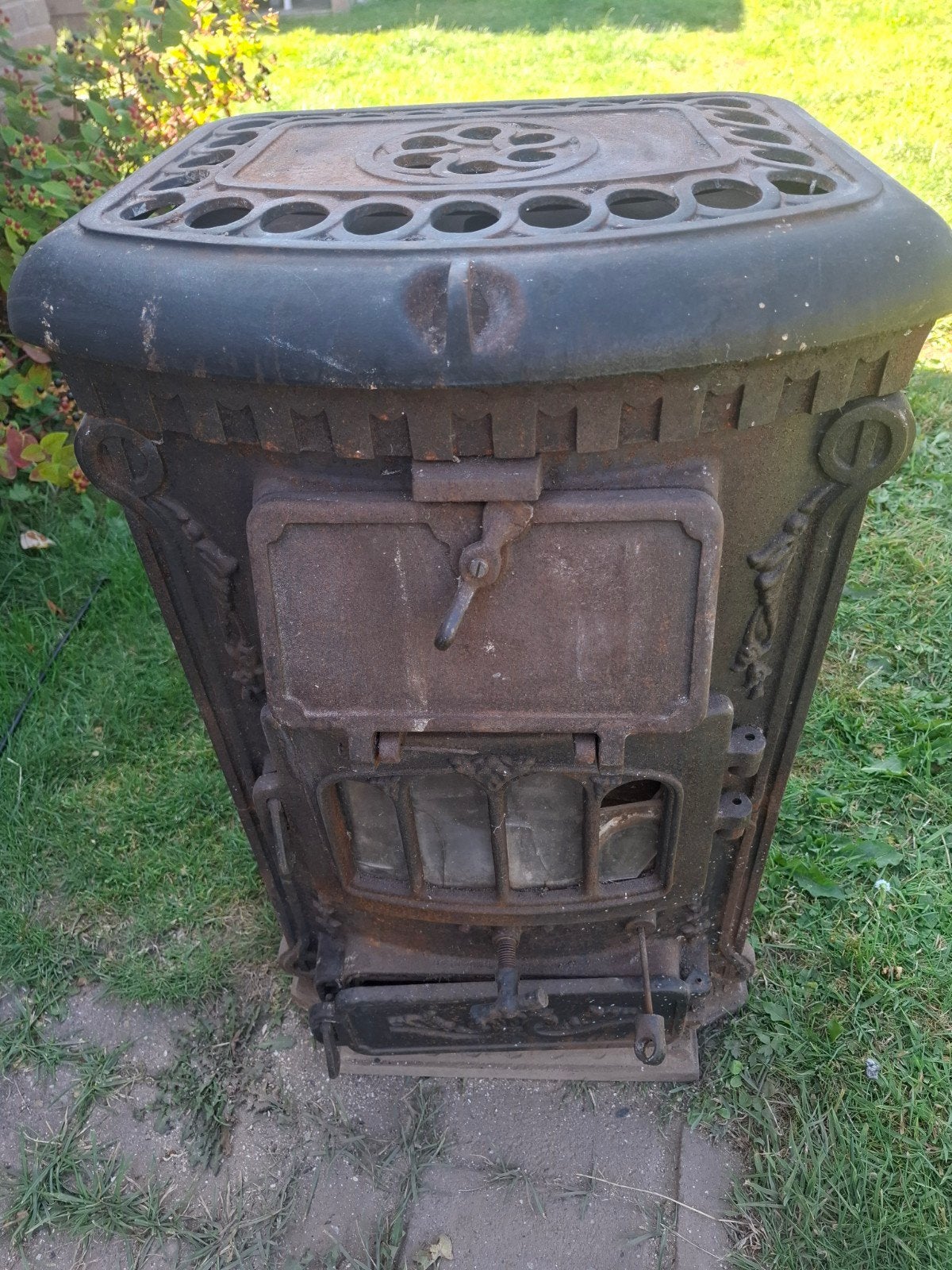 antieke gietijzeren kachel, Huis en Inrichting, Kachels, Ophalen, Gebruikt, Houtkachel, Vrijstaand