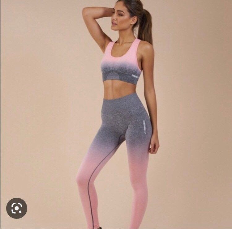 Pink charcoal ombre seamless sport bra & leggings (Gymshark), Meerkleurig, Nieuw, Ophalen of Verzenden, Fitness of Aerobics