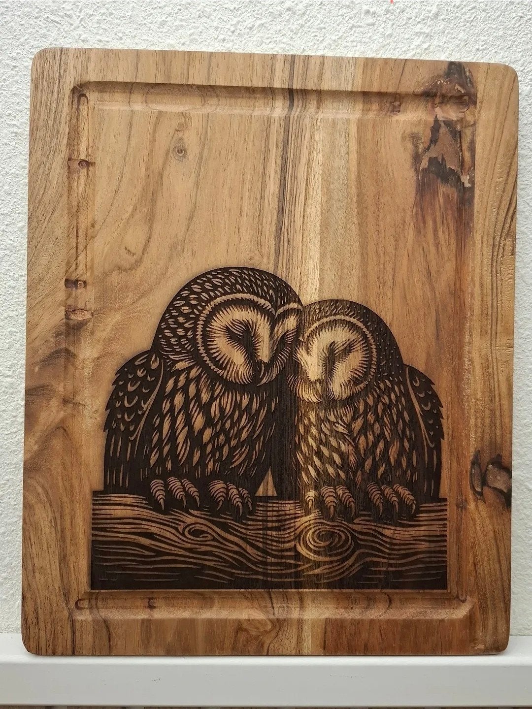 Houten snijplank met uilenprint, Hout, Nieuw, Ophalen of Verzenden, Landelijk