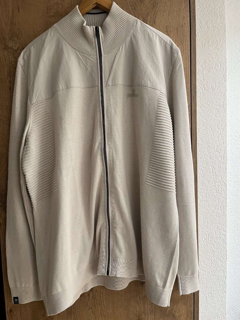 Vanguard vest maat XXXL beige ritssluiting blauwe details, Verzenden, Beige, Trui of Vest, Zo goed als nieuw