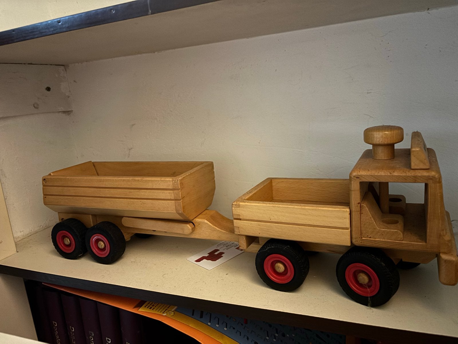 Fagus Unimog met kiepbare aanhanger, Ophalen of Verzenden, Zo goed als nieuw, Duw- of Trekspeelgoed