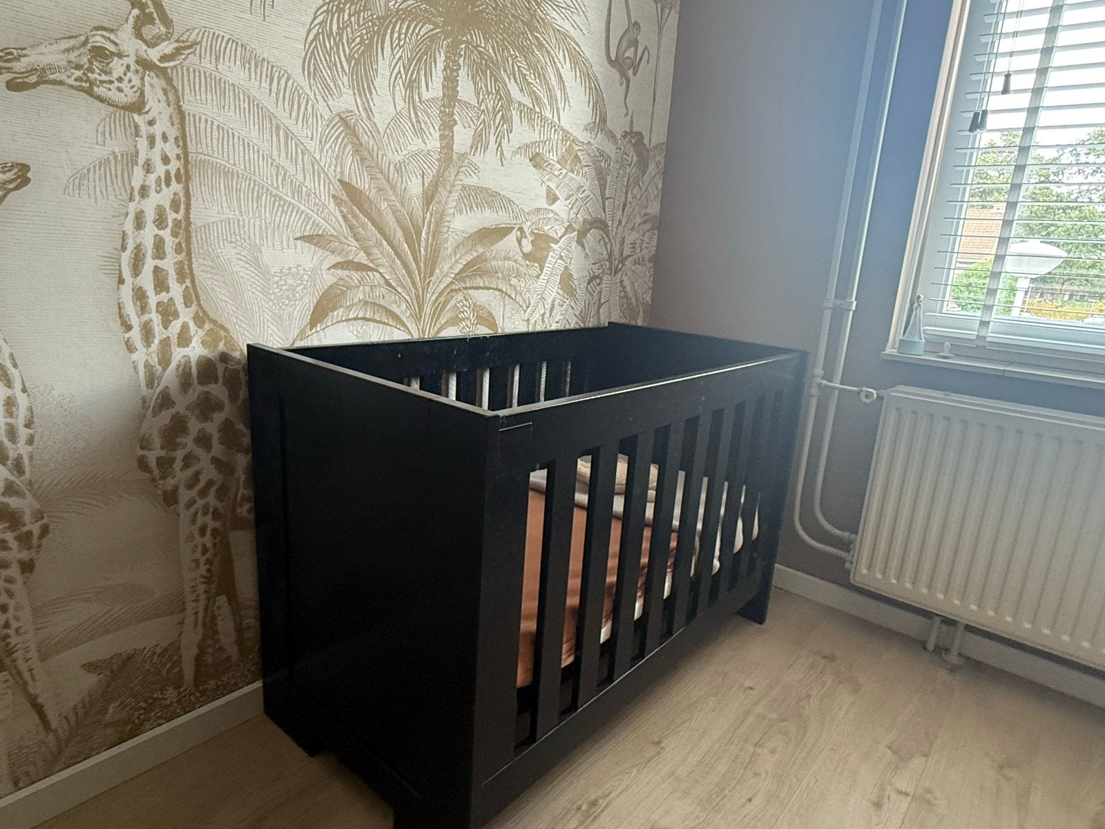 Zwart ledikant en commode set Interbaby, Ophalen, Gebruikt, Ledikant