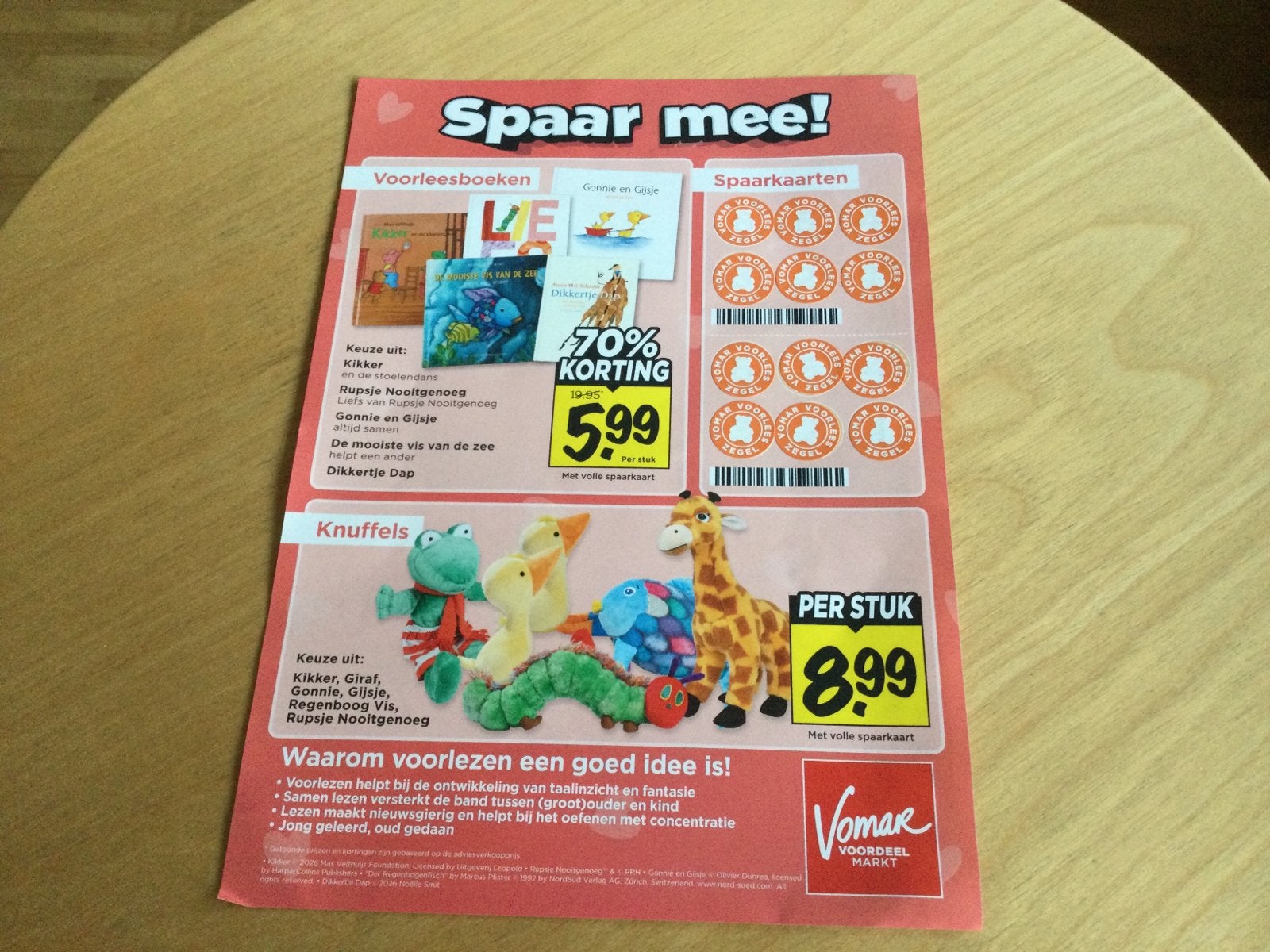 Vomar zegeltjes, Bieden, Albert Heijn, Ophalen