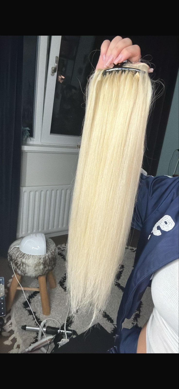 Blonde hairextensions  100 gram 50 centimeter, Ophalen of Verzenden, Zo goed als nieuw, Pruik of Haarverlenging