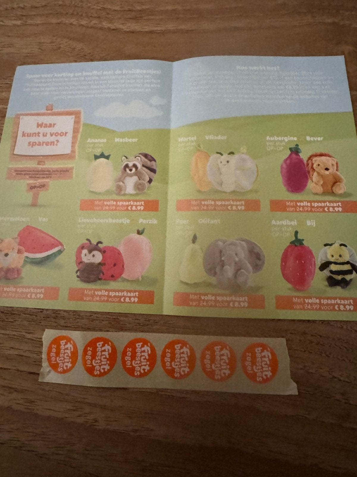 Fruitbeestjes spaarzegels - M C D. 6 stuks, Verzamelen, Ophalen of Verzenden