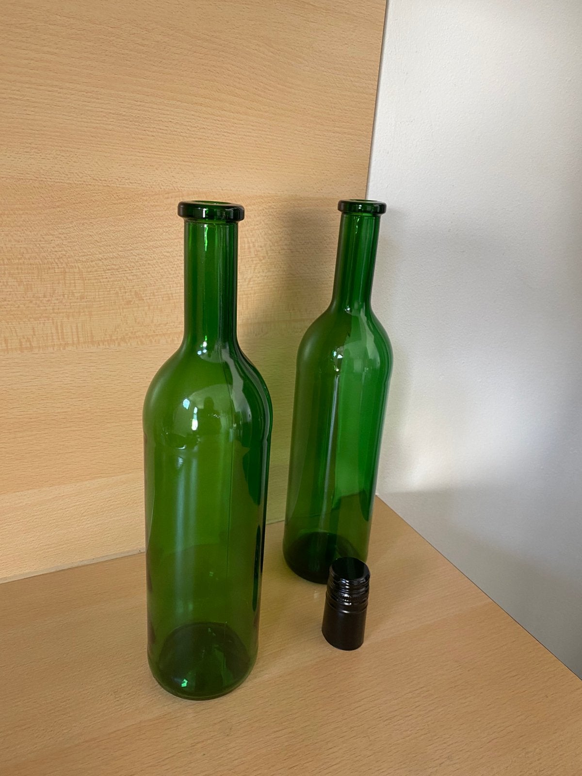 Flessen groen, Ophalen, Nieuw, Met deksel, Glas