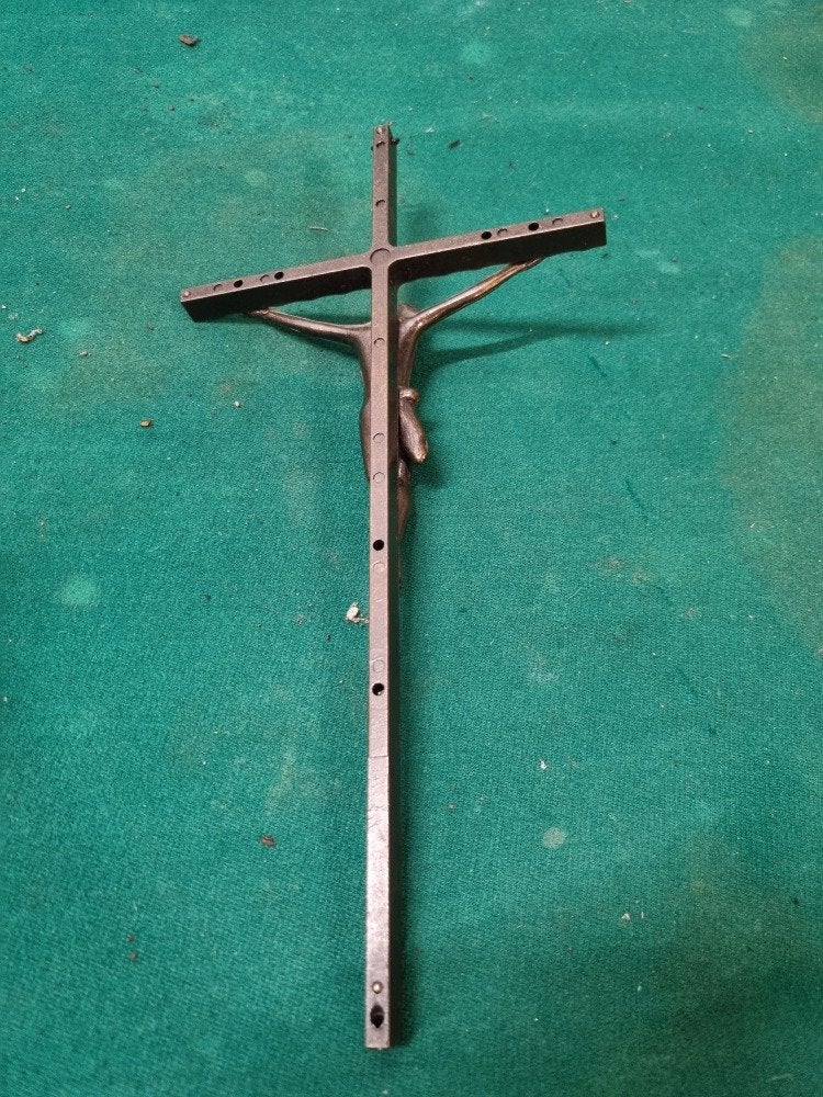 kruisbeeld messing met jezus, Verzamelen, Ophalen of Verzenden