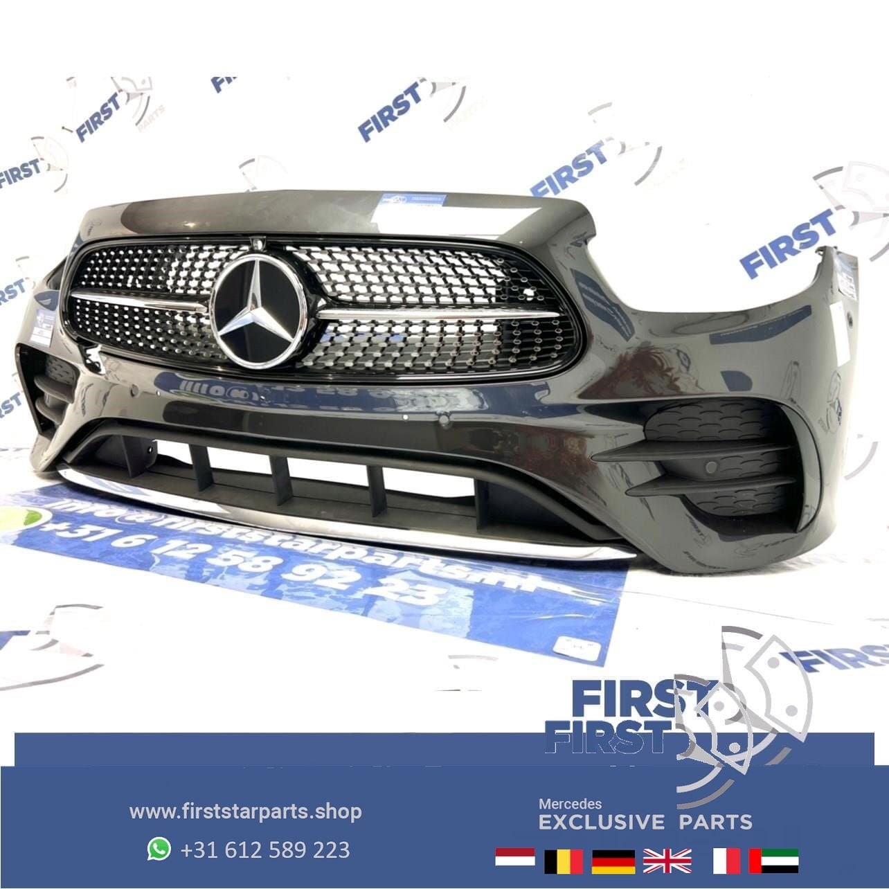 W213 W238 E43 E53 FACELIFT AMG VOORBUMPER GRIJS  E Klasse +, Gebruikt, -, Voor, Ophalen of Verzenden