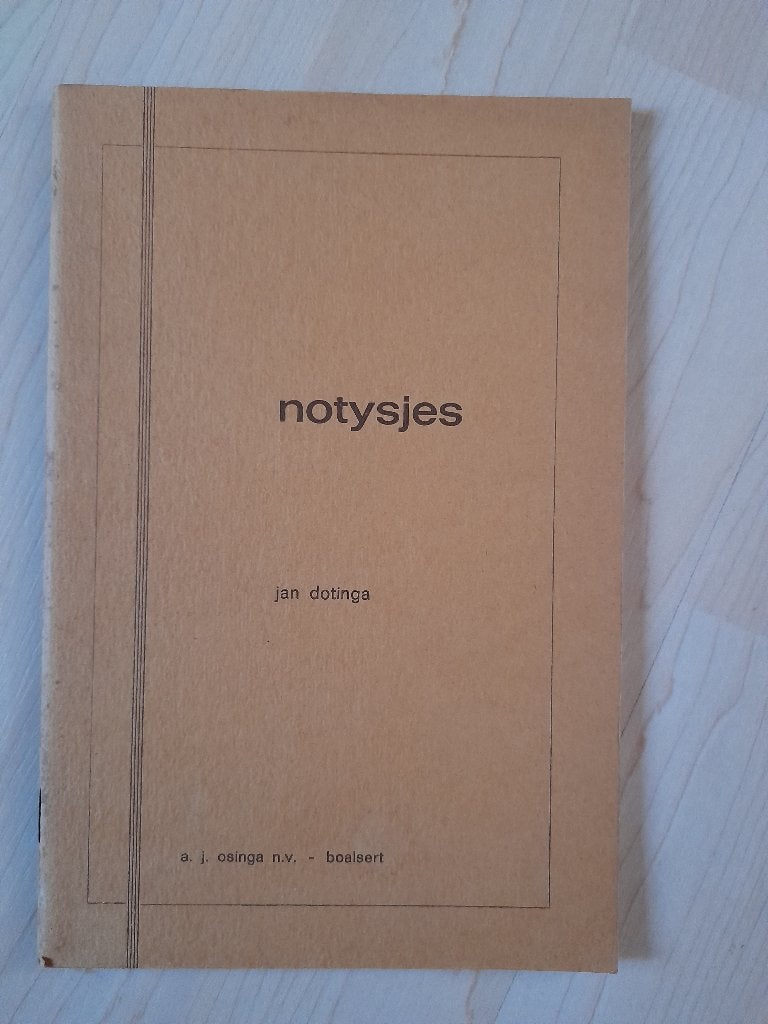 NOTYSJES   Jan Dotinga, Ophalen of Verzenden, Gelezen