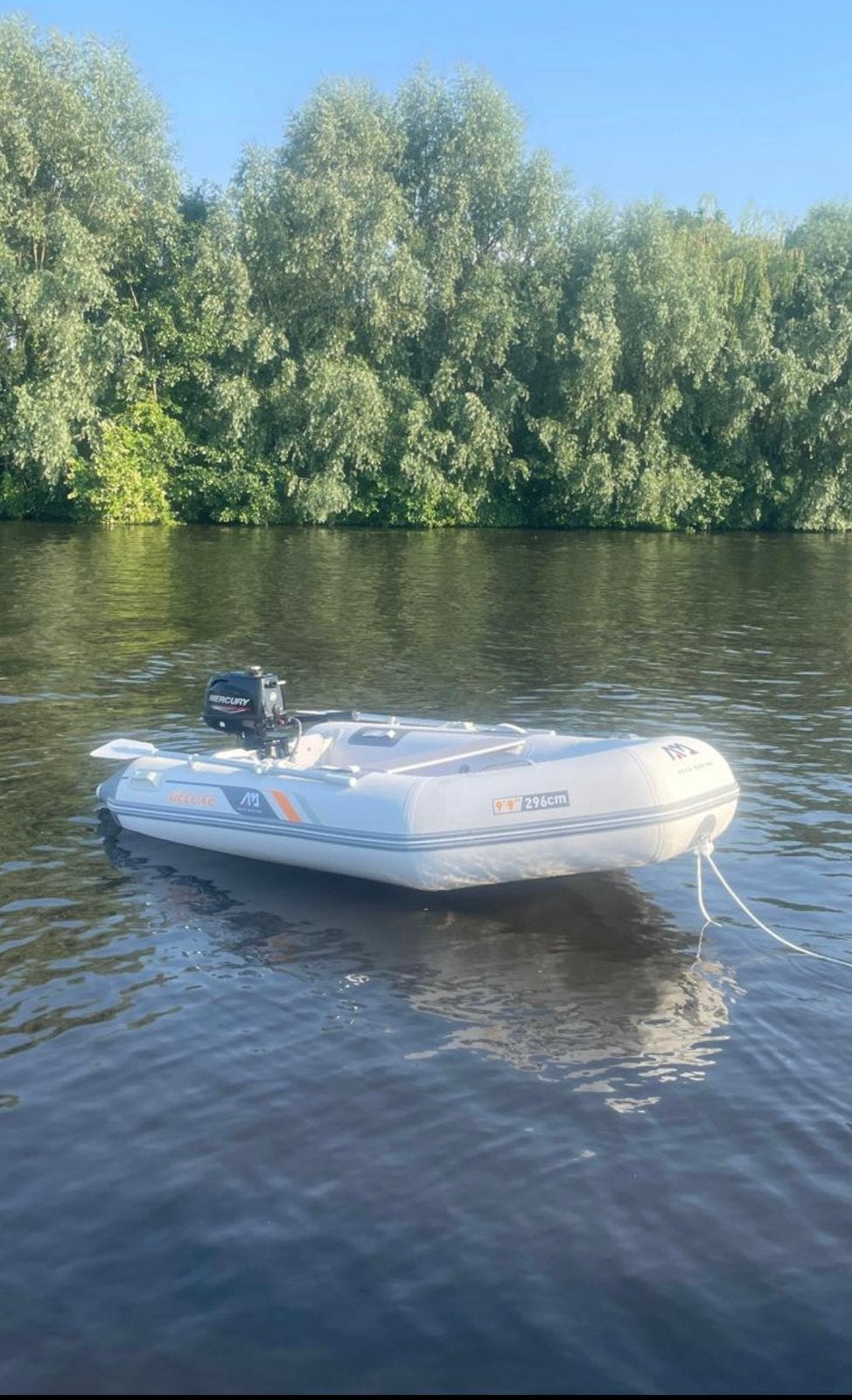Aqua marina 2,96 alu bodem+mercury 5 pk 2022., Ophalen, Zo goed als nieuw
