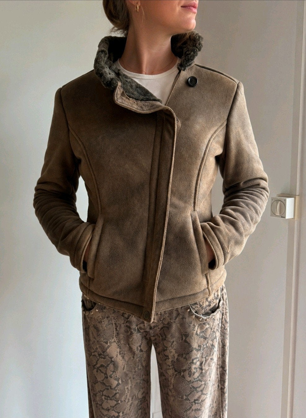 Authentic Italian Vintage, 100% Shearling, Ophalen of Verzenden, Zo goed als nieuw