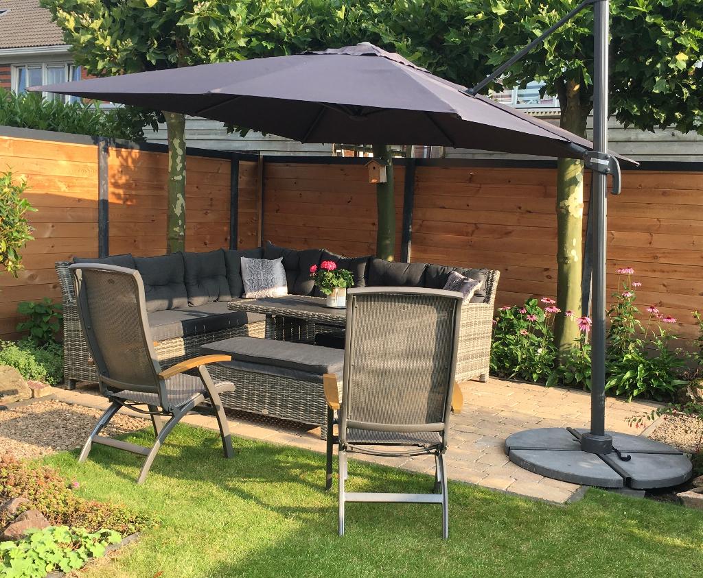 parasol, Ophalen, Verstelbaar, 3 tot 4 meter, Zweefparasol