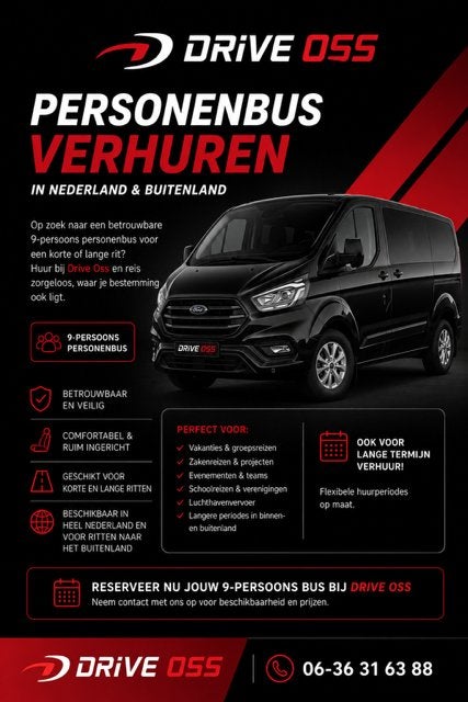 Te Huur Luxe Personenbus voor 9 Personen