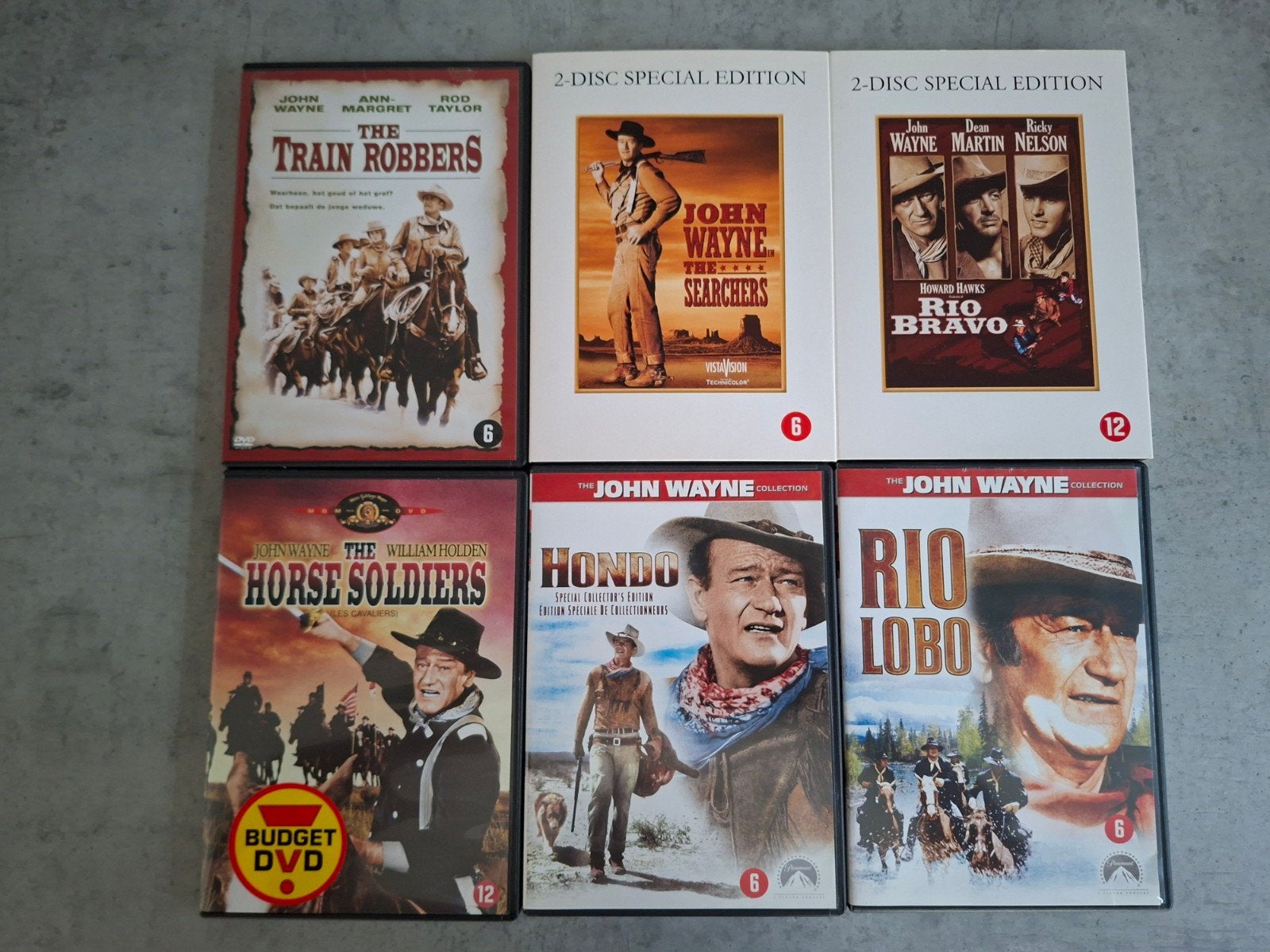 John Wayne DVD Collectie - 6 Westerns, Nederlands, Ophalen of Verzenden, Vanaf 12 jaar, Gebruikt