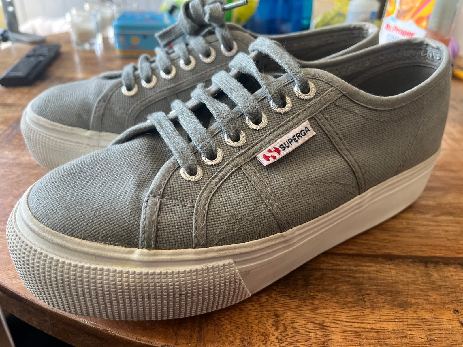 Superga sneakers grijs, Ophalen of Verzenden, Grijs, Sneakers of Gympen, Zo goed als nieuw