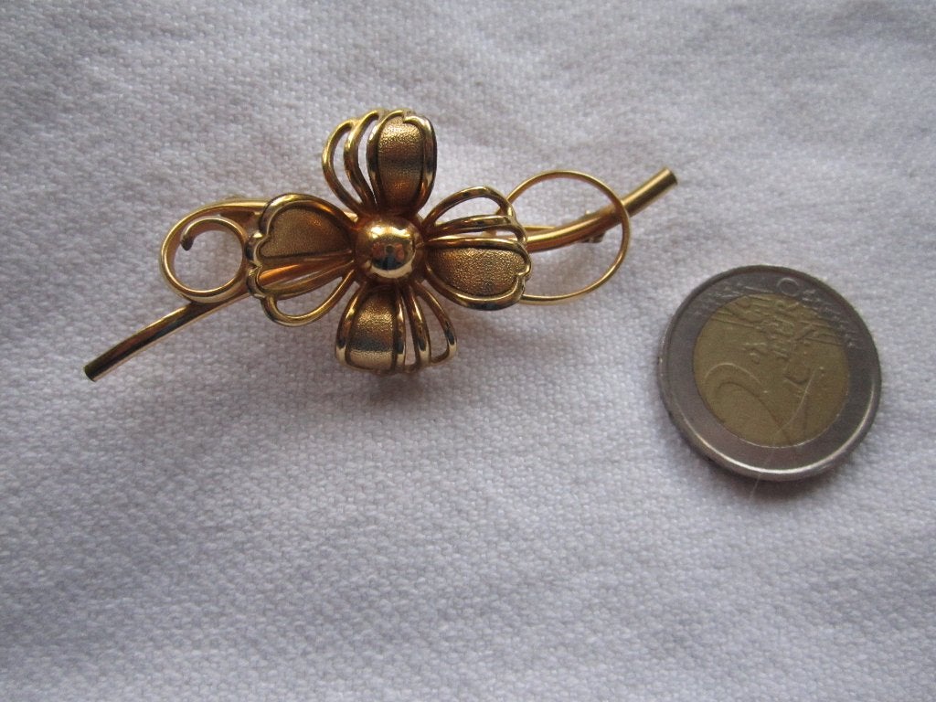 16.   Schitterende oude broche, Forstner  12K gold filled, Ophalen, Overige materialen, Broche