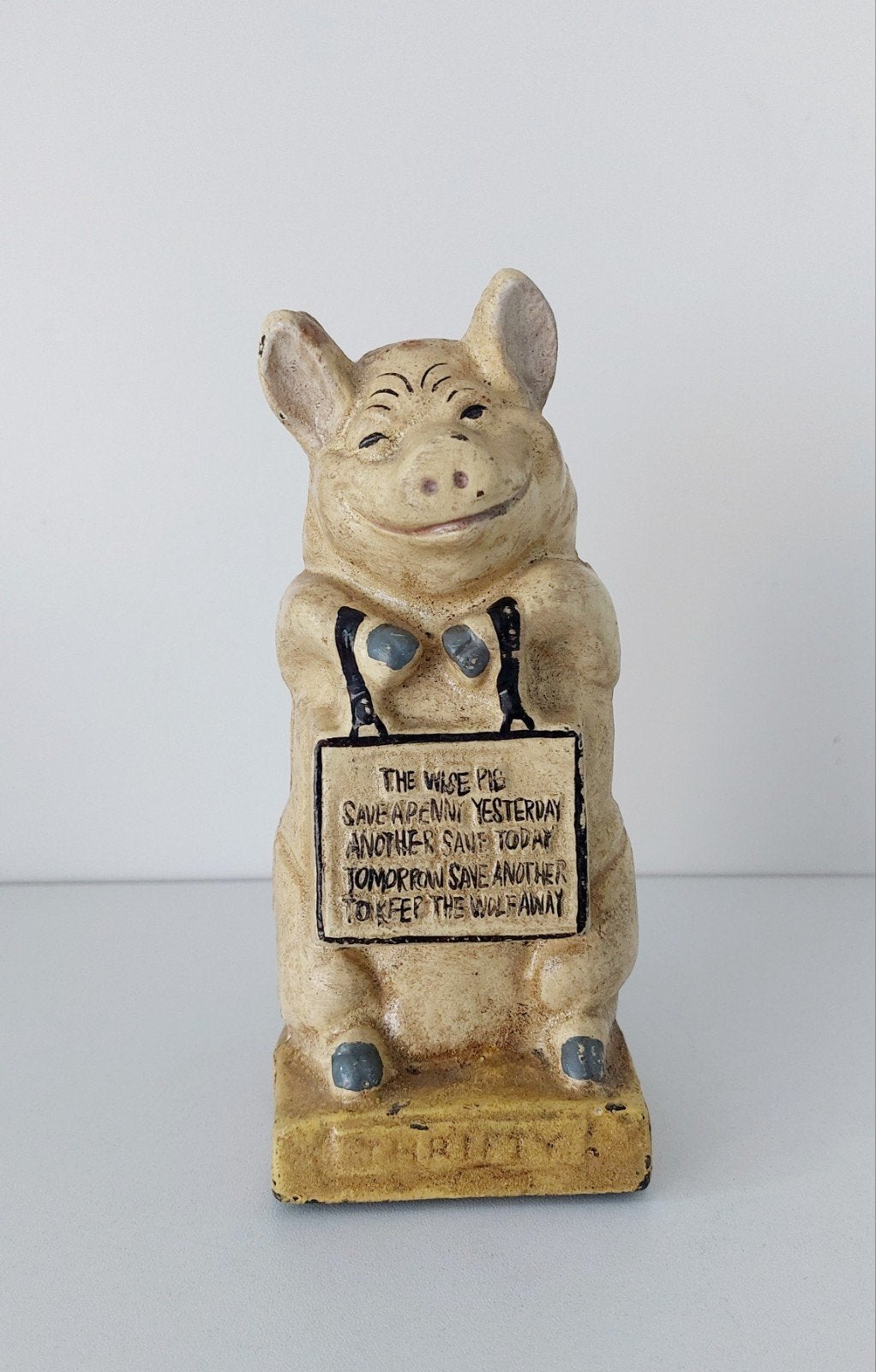 Thrifty the wise pig~replica spaarpot, Ophalen of Verzenden, Gebruikt